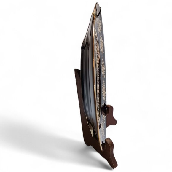 Vintage Limoges Castel France Porcelain Plate - 22K Gold Trim, Cobalt Blue, 8.5" - Picture 7 of 9